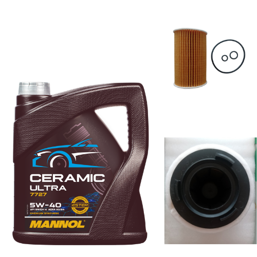 VW Vento, Skoda Rapid Diesel Service Combo Mannol Ceramic 5W-40 5L + VW Oil & Air Filter