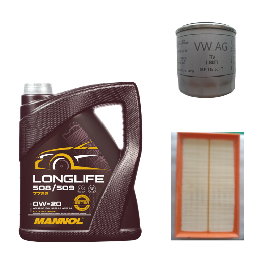 VW Polo, Taigun, Virtus, Skoda Kushaq, Rapid Petrol 1.5 - Service Combo - VW Oil Filter, Air Filter & Mannol 0W-20 5 litres