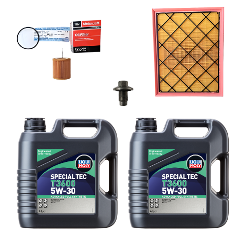 Ford Endeavour Oil Change Kit - Oil Filter, Air Filter, Drain Plug Ford + Liqui Moly Advance Full Synthetic 5W-30 Engine Oil 8 Litres