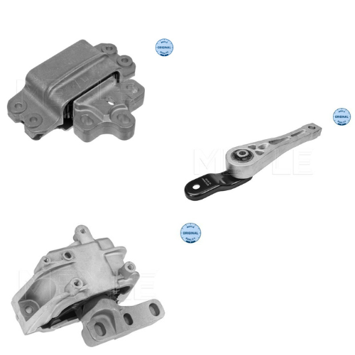 Audi Q3, Skoda Laura, Superb, VW Jetta - Engine Mount Right, Left & Rear Set - 1001990218, 1001991096, 1001990143 - Meyle