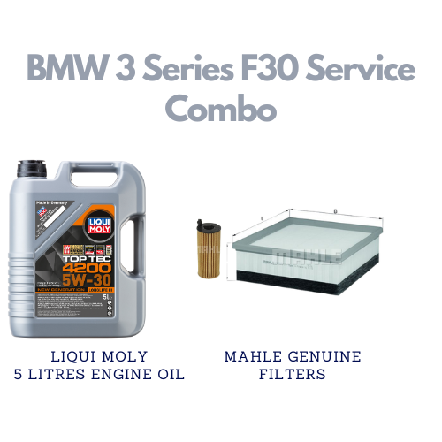 BMW 3 Series (F30) Service Combo - Liqui Moly Top Tec 4200 5W-30 5 Litres + Mahle Oil & Air Filter