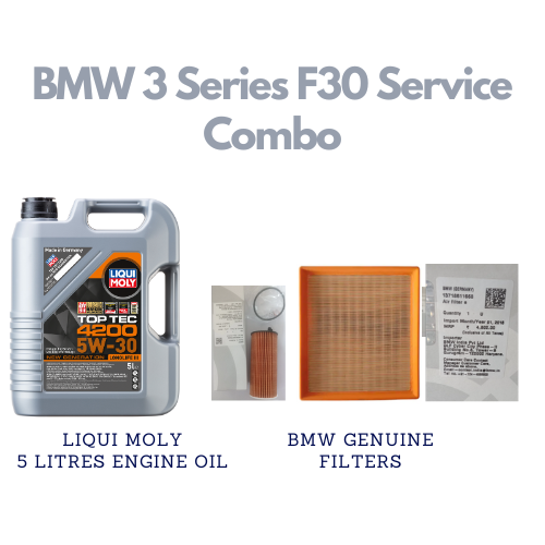 BMW 3 Series F30 Service Combo - Liqui Moly Top Tec 4200 5W-30 5 Litres + BMW Oil & Air Filter