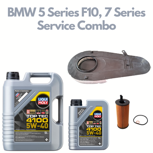 BMW 5 Series F10, 7 Series - Service Combo - Liqui Moly Top Tec 4100 5W-40 6 Litres + Mahle Oil Filter & Corteco Air Filter