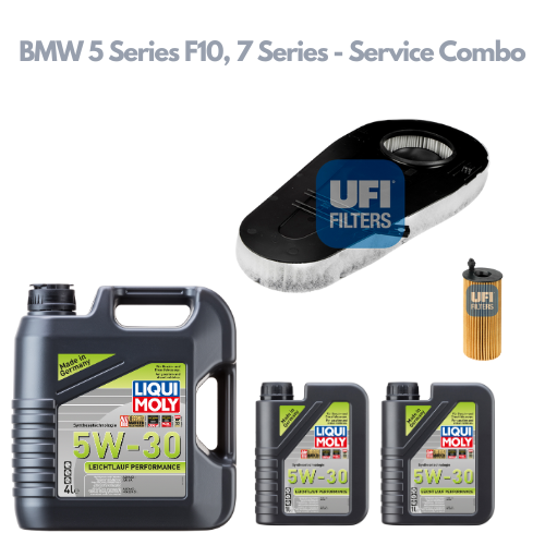 BMW 5 Series F10, 7 Series - Service Combo - Liqui Moly Leichtlauf Performance 5W-30 6 Litres + UFI Oil Filter & Air Filter