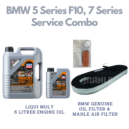 BMW 5 Series F10, 7 Series Service Combo - Liqui Moly Top Tec 4200 5W-30 6 Litres + UFI Oil Filter & UFI Air Filter