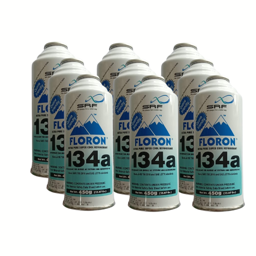 Floron 134a Car AC Gas Can 450g ( Pack of 9 Pcs ) Floron Motorparts