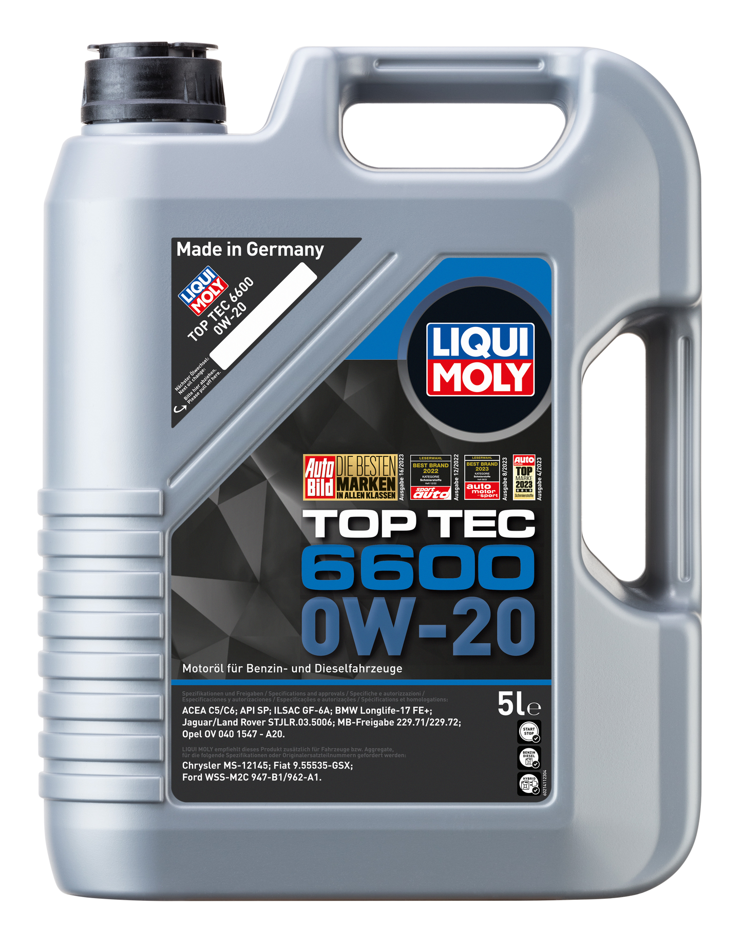 Liqui Moly Top Tec 6600 ACEA C5/C6 0W-20 5L German Pack - 21411 Liqui Moly