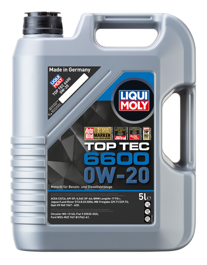 Liqui Moly Top Tec 6600 ACEA C5/C6 0W-20 5L German Pack - 21411 Liqui Moly