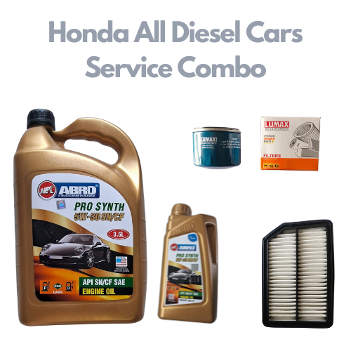 Honda All Diesel Cars (Amaze, Ivtec, Mobilio) - Service Combo - Abro API SN/CF SAE 5W-30 Pro Synth 4.5 litres + Lumax Oil Filter & Air Filter