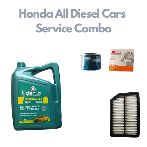 Honda All Diesel Cars (Amaze, Ivtec, Mobilio) - Service Combo - Danilo 5W-30 Fully Synthetic 4.5 litres + Lumax Oil Filter & Air Filter