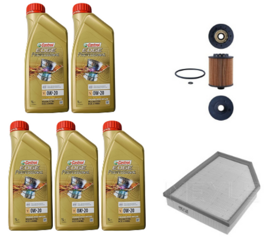 Volvo V40 (525) D4 2014-19 - Service Combo - Castrol Edge Professional 0W-20 5 litres + Mahle Oil & Meyle Air Filter