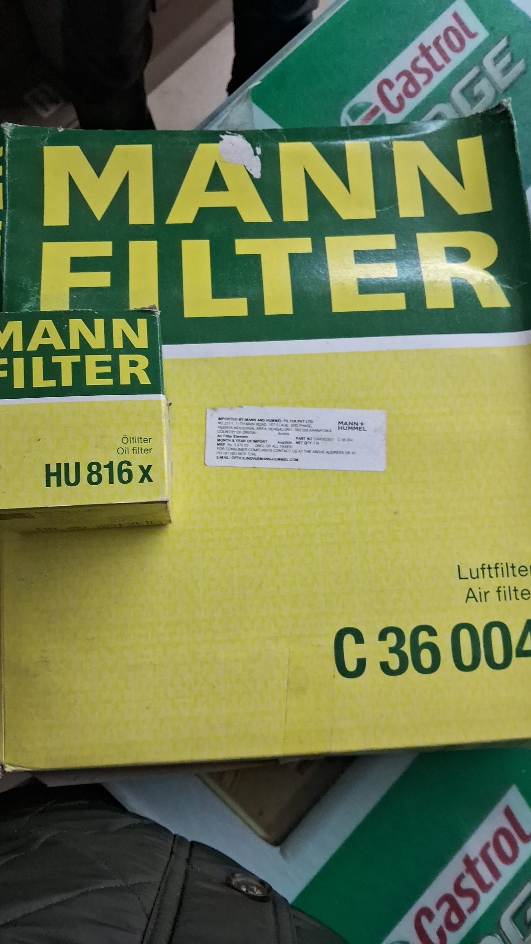 BMW 3 Series E90 325i, Z4 35i (Petrol) - Oil Filter HU 816x & Air Filter C 36004 - Mann