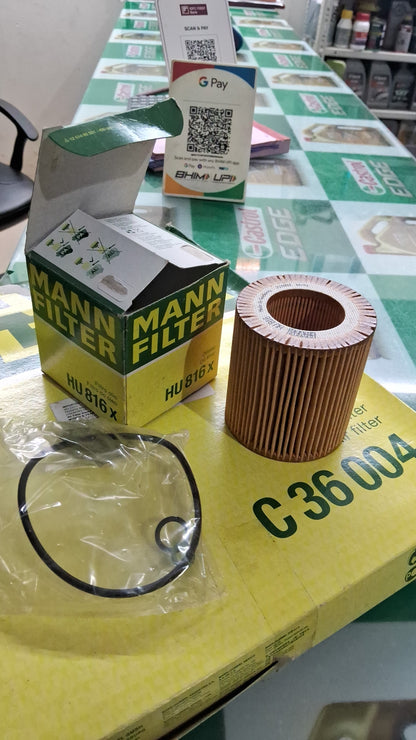 BMW 3 Series E90 325i, Z4 35i (Petrol) - Oil Filter HU 816x & Air Filter C 36004 - Mann