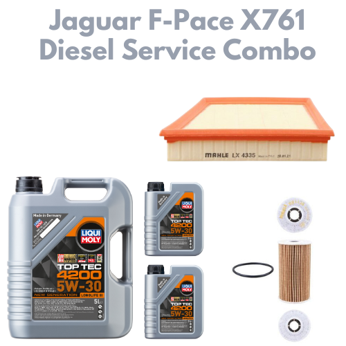 Jaguar F-Pace X761, Evoque L551 Diesel Service Combo - Liqui Moly 5W30 Top Tec 4200 7L + Mahle Oil & Air Filter