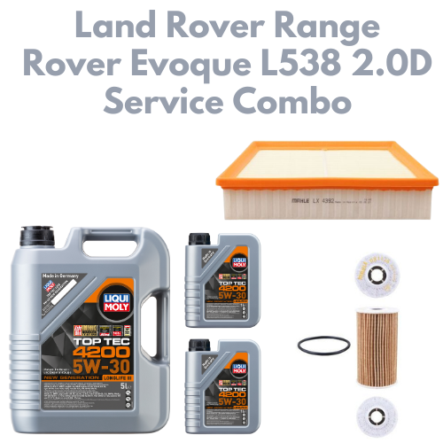 Land Rover Range Rover Evoque L538 2.0D Service Combo - Liqui Moly 5W30 Top Tec 4200 7L + Mahle Oil & Air Filter