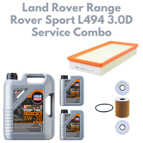 Land Rover Range Rover Sport L494 3.0D Service Combo - Liqui Moly 5W30 Top Tec 4200 7L + Mahle Oil & Air Filter