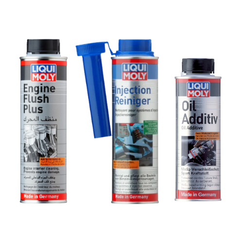 Liqui Moly Engine Flush Plus 300 ml + Oil Additive 200 ml + Petrol Injector Cleaner 300 ml Combo - Liqui Moly