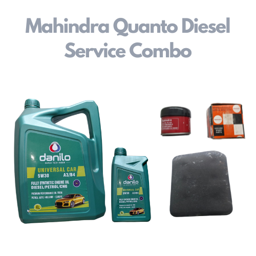 Mahindra Quanto, Xylo Diesel - Service Combo - Danilo API SN/CF 5W-30 Fully Synthetic 6 litres + Mahindra Oil Filter & Air Filter