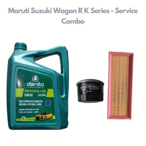 Maruti Suzuki Wagon R K Series - Service Combo - Danilo API SN/CF SAE 5W-30 Fully Synthetic 3 litres + MGP Oil Filter & Air Filter