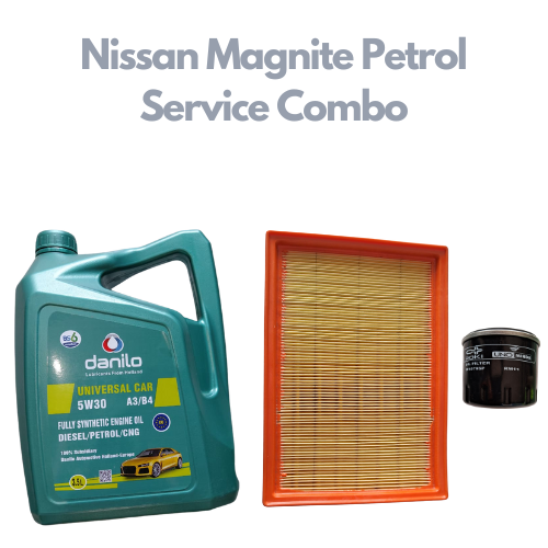 Nissan Magnite Petrol - Service Combo - Danilo API SN/CF SAE 5W-30 3.5 litres Fully Synthetic + Minda Oil Filter & Sofima Air Filter