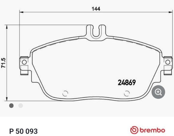 Mercedes A W176, B W246, CLA C117, GLA X156  Front Brake Pad Set - P50093 Brembo