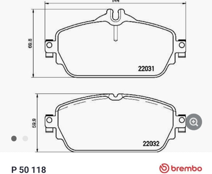 Mercedes W205, W213 Front Brake Pad Set - P50118 Brembo