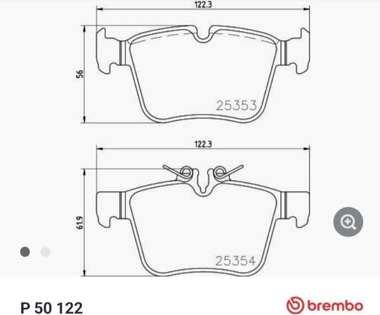 Mercedes W205 Rear Brake Pad Set - P50122 Brembo