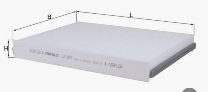 Mercedes 204, 205, 212, 213, 164, 166, 463 Dust Filter - LA 877 Mahle