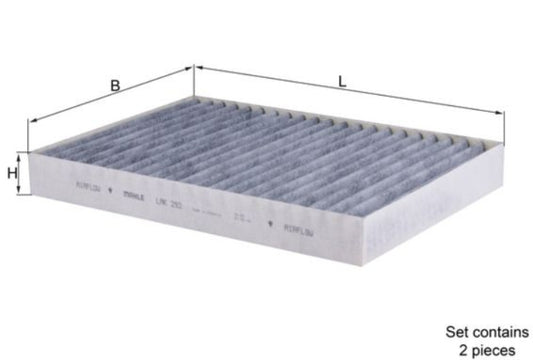 Mercedes S221, S222, C215, C216, C217 AC Filter Set of 2 - LAK 292/S Mahle