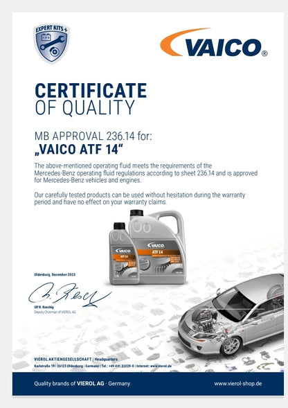 Vaico ATF MB 14 1 litre - 7 Transmission Oil Red Color - V60-0216 - Vaico (Made in Germany)