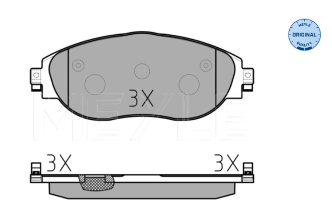 Audi A3 8V1, Q2, Q3 F3B, Skoda Superb II, VW Passat Front Brake Pad Set - 0252511720/W Meyle Germany