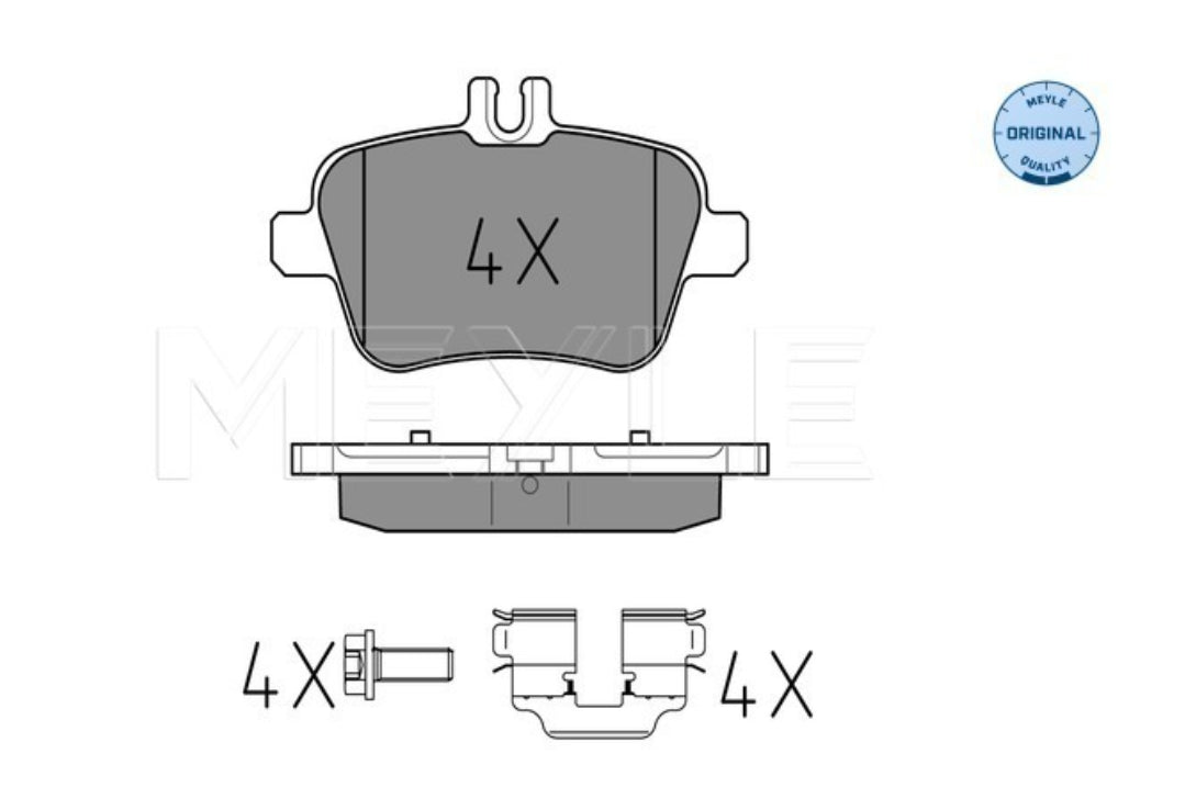 Mercedes A-Class (176), B-Class (246), CLA (117), GLA (156) Rear Brake Pad Set - 0252484818 Meyle Germany