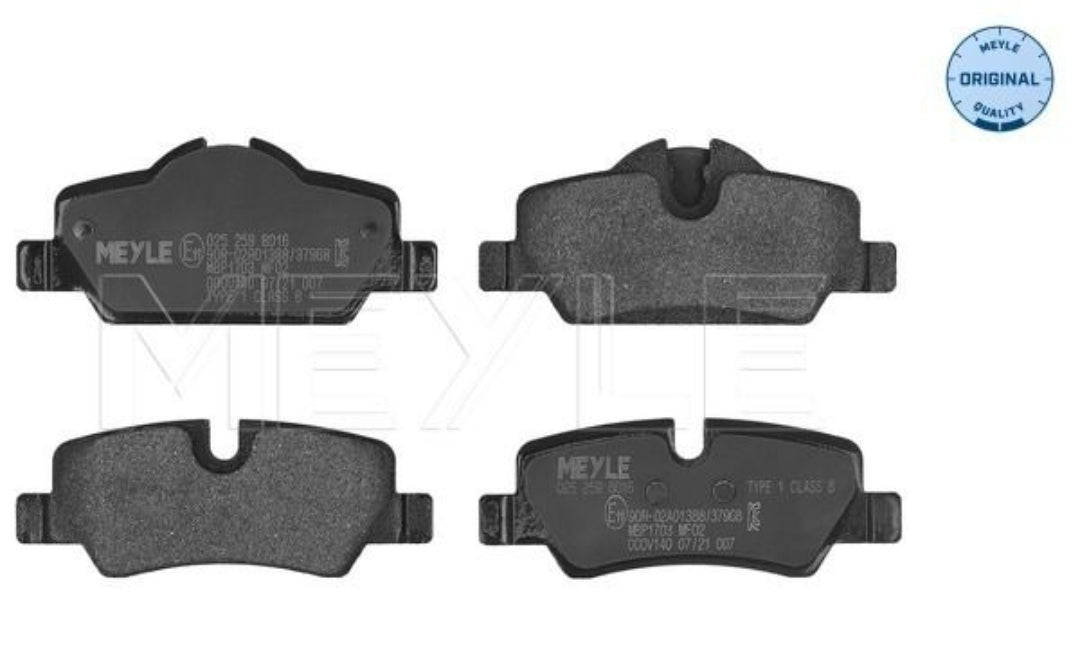 Mini Cooper F55, F56, F57 Rear Brake Pad Set - 0252598016 Meyle Germany