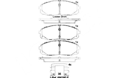 Kia Carnival Front Brake Pad Set - P30095 Brembo