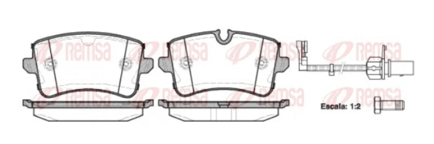 Audi A6 4G, A8 - Rear Brake Pad Set 1343.10 - Remsa
