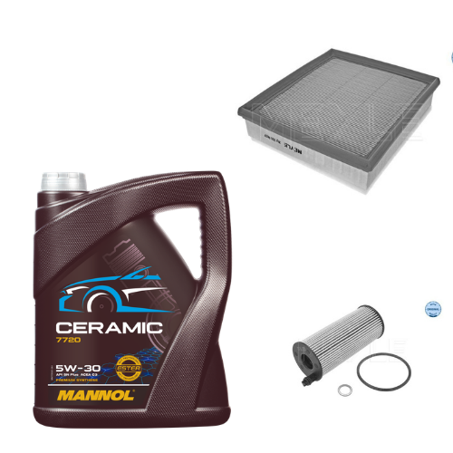 BMW 3 Series (F30) Service Combo - Mannol Ceramic 5W-30 5 Litres + Meyle Oil & Air Filter
