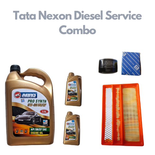 Tata Nexon Diesel - Service Combo - Abro API SN/CF SAE 5W-30 Pro Synth 5.5 litres + Tata Oil Filter & Air Filter