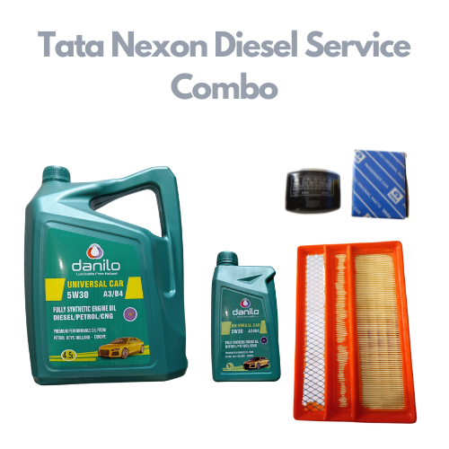 Tata Nexon Diesel - Service Combo - Danilo API SN/CF SAE 5W-30 Pro Synth 5.5 litres + Tata Oil Filter & Air Filter