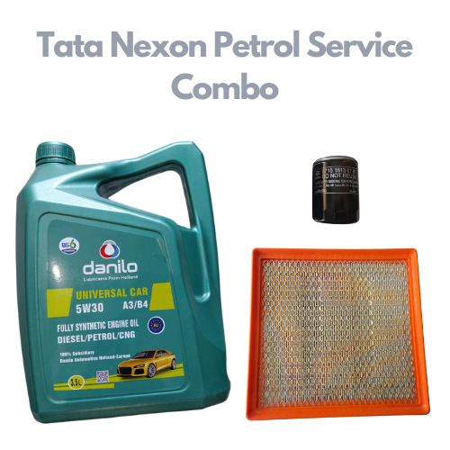 Tata Nexon Petrol - Service Combo - Danilo API SN/CF SAE 5W-30 3.5 litres Fullly Synthetic + Tata Oil Filter & Air Filter