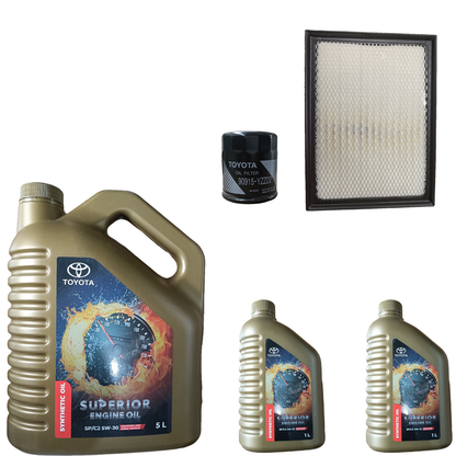 Toyota Fortuner, Crysta Diesel Service Combo 5W-30 SP/C2 Synthetic Engine Oil 7 Litres + Oil Filter & Air Filter - Toyota