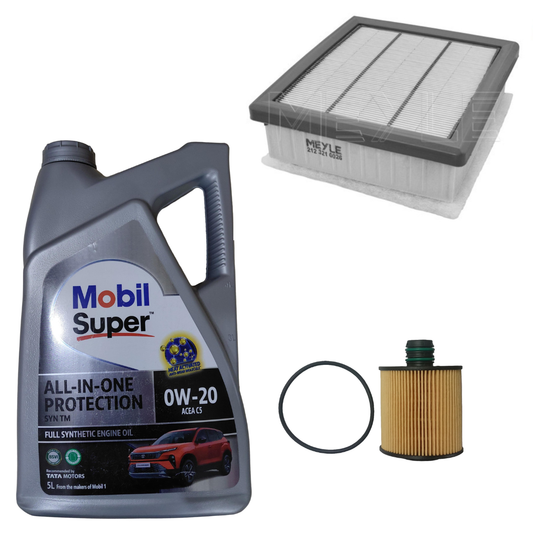 Jeep Compass Service Combo - Oil & Air Filter Meyle, Engine Oil 5L Mobil 0W-20 Fully Synthetic