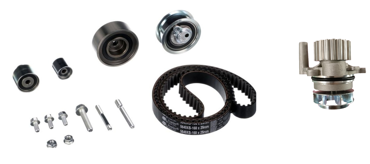 Audi A4, A6, Q3, Q5, Skoda Rapid, VW Polo, Vento, Ameo Diesel Timing Kit K025649XS Gates + Geba Water Pump 10325
