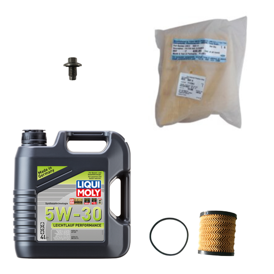 Ford Ecosport Type 2 Diesel Service Combo - Air Filter, Oil Filter, Drain Plug Ford + Liqui Moly 5W-30 Engine Oil 4L
