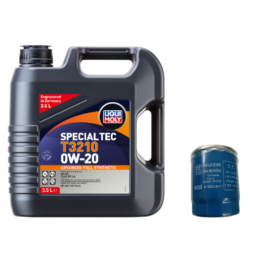 Hyundai i20, Fluidic, i10 Grand, Xcent, Aura, Kia Sonet Petrol BSVI Oil Change Kit - Hyundai, Liqui Moly