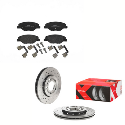 VW Polo, Vento, Ameo, Skoda Rapid - Front Performance Brake Pads & Vented Disc Rotor Set - 0970111X, P85121 - Brembo