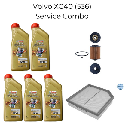Volvo XC40 (536) D4 AWD 2017 Onwards - Service Combo - Castrol Edge Professional 0W-20 5 litres + Mahle Oil & Meyle Air Filter