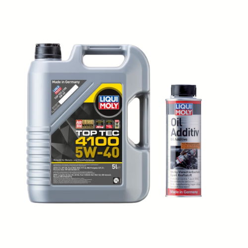 Liqui Moly Top Tec 4100 5W-40 5 Litres + Oil Additive MoS2 200 ml Combo - 9511, 7178 Liqui Moly