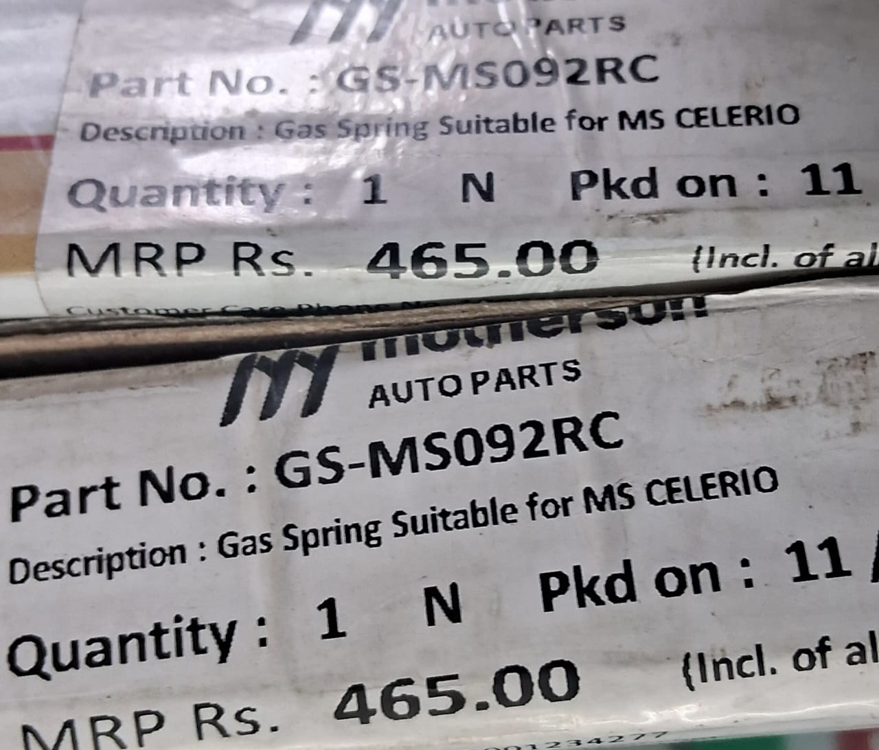 Maruti Suzuki Celerio - Dicky Shocker RH & LH Side Set - GS-MS092RC - Motherson