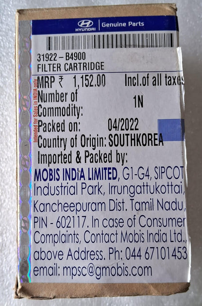 Hyundai I10 Grand, Xcent - Diesel Filter 31922-B4900 - Hyundai