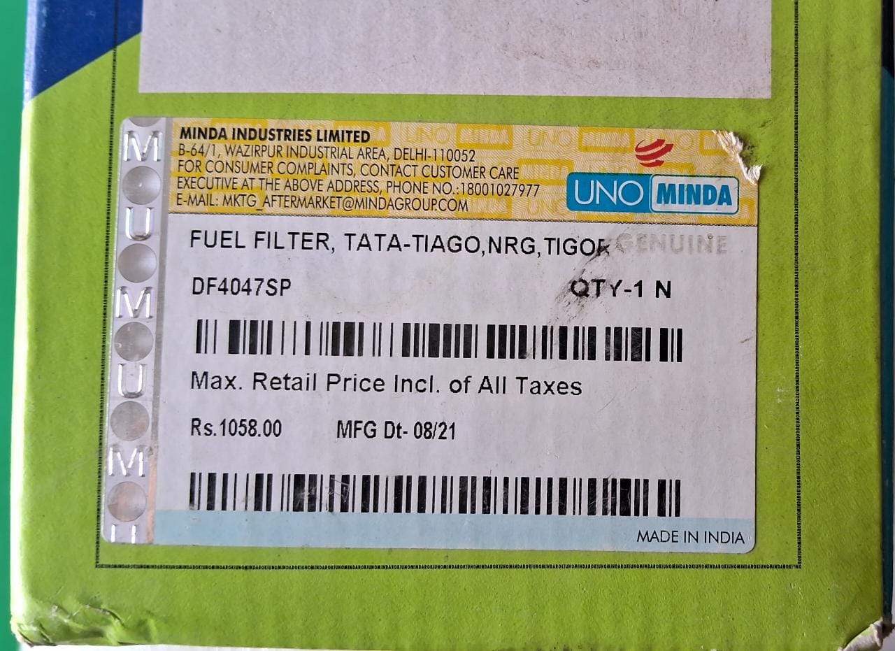 Tata Tiago, Tigor Diesel - Fuel Filter - DF4047SP - Minda